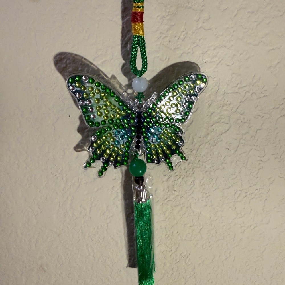 Multi Beaded Butterfly Hanging Ornament/Car Tassel/Wind Chime - Picture 12 of 12